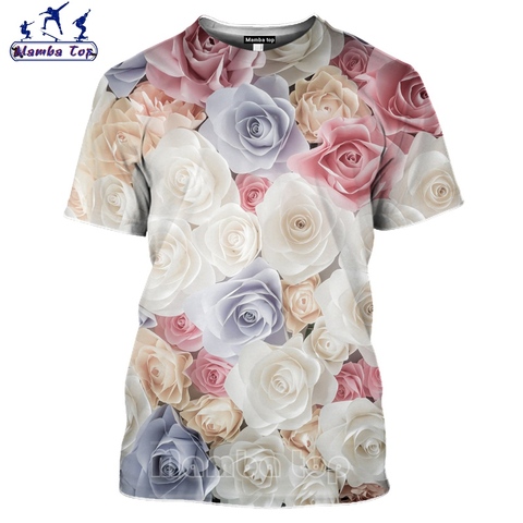 Mamba top Rose T Shirt 3D Cosplay Men's T-shirts Plant Flower Women Harajuku White Daisy Tshirt Hip Hop Carnation Men Streetwear ► Photo 1/6