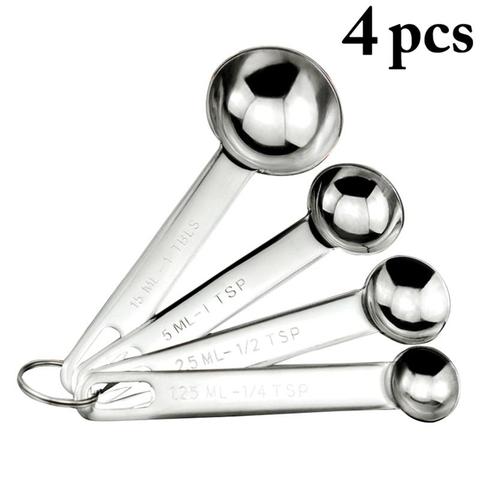 4pcs Stainless Steel Measuring Spoon Measuring Teaspoon Measuring Tools Baking Accessories Kitchen Gadgets ► Photo 1/6