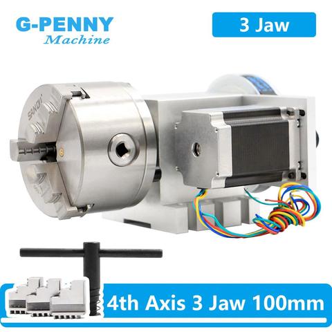 100mm CNC 4th Axis  CNC dividing head/Rotation Axis/A axis kit Nema23 for Mini CNC router/engraver woodworking engraving machine ► Photo 1/6
