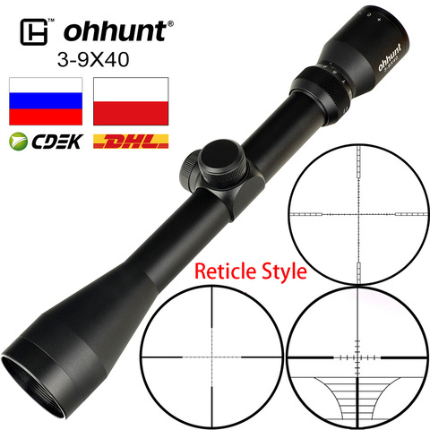 ohhunt 3-9X40 Hunting Rifle Scope Wire Rangefinder Reticle Crossbow or Mil Dot Reticle Riflescope Tactical Optics Sights 3 Style ► Photo 1/6
