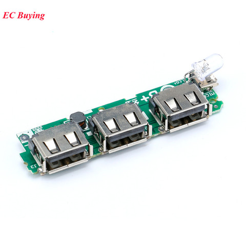 3 USB 3V to 5V 2A Mobile Power Bank Charger Controller Module Step Up Boost Power Module Lithium Battery Charging Board LED ► Photo 1/4