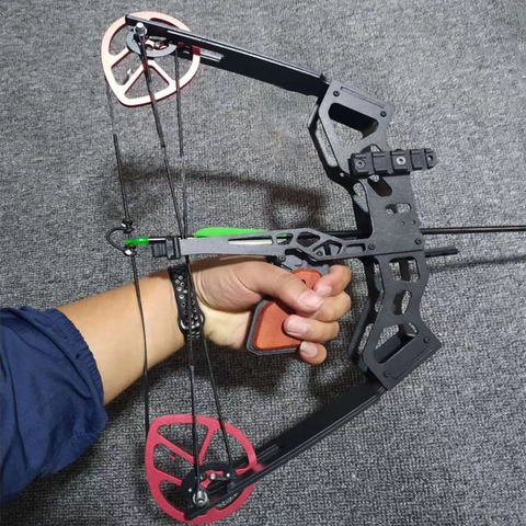 Mini armor-breaking composite pulley bow and arrow outdoor small fish-shooting bow car with sight 35 lbs ► Photo 1/6