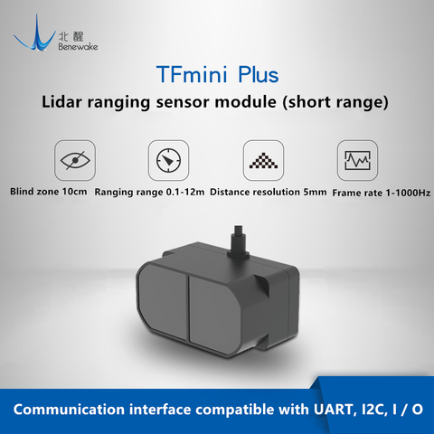 Benewake TOF 12m TFmini Plus LiDAR Module, IP65 Micro single point TOF short distance sensor compatible with both UART IIC I/O ► Photo 1/6