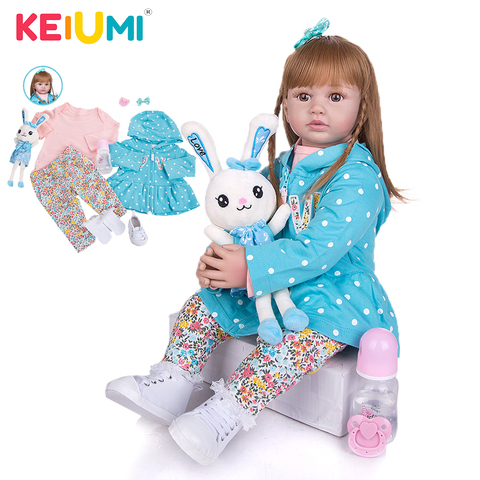 KEIUMI 24 Inch Fashion Reborn Baby Dolls Cloth Body Wig Hair Baby Girl New Design Dolls GiftS For Children And You Lover ► Photo 1/6