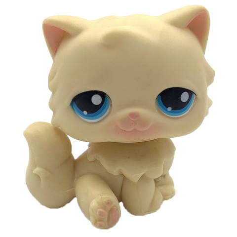 LPS CAT pet shop toys Real rare  PERSIAN cat #CHAT PERSAN yellow kitty old original toy free shipping ► Photo 1/3