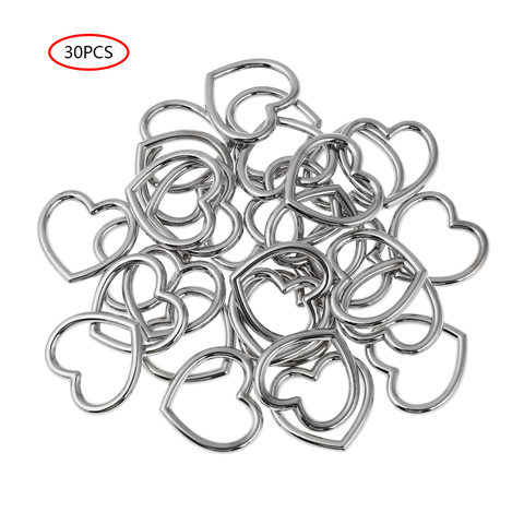 30Pcs Sliver Alloy Heart Circle Rings for DIY Charm Collar Choker Leather Jewelry Leg Ring Garter Garter Belt Making ► Photo 1/6