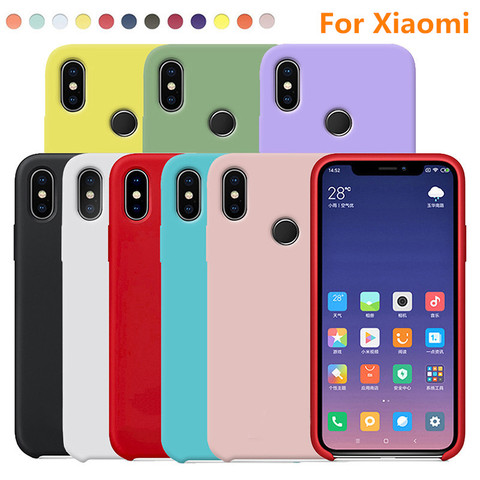 Official style Silicone Case For Xiaomi MI 9 8 lite se Mi 6X Original Cover For MIX 2 2S Redmi Note 7 8 Pro K20 8A 7A Phone Case ► Photo 1/6