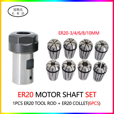 1set C25 ER20 8mm 10mm 12mm 14mm 15mm 16mm 19mm +6pcs 3 4 6 8 10 12mm Collet tool holder,spindle Motor Shaft Extension Rod ► Photo 1/6