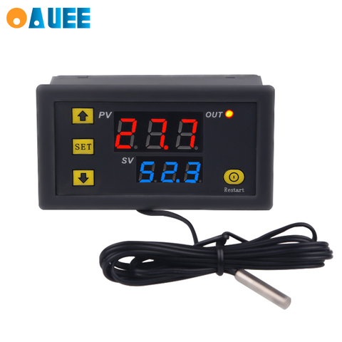 W3230 Digital Temperature Controller 12V 24V 220V Thermostat Teating And Cooling Controller LED Display Thermostat With Sensor ► Photo 1/6