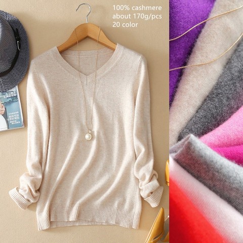 naizaiga  100% cashmere v-neck solid off ladies spring autumn warm pullovers sweater , BYD2 ► Photo 1/1