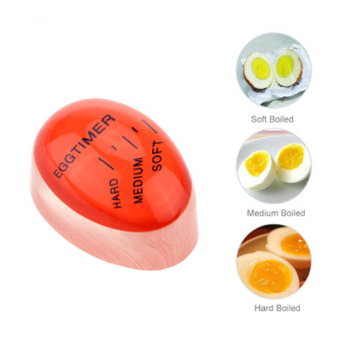 1pcs Egg Perfect Color Changing Timer Yummy Soft Hard Boiled Eggs Cooking Kitchen Eco-Friendly Resin Egg Timer Red timer tools ► Photo 1/5