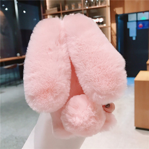 Fluffy Rabbit Silicone cover For Xiaomi Mi 9 A2 lite Xiaomi POCO X3 NFC Mi 9T 10 Pro 9A Redmi 8 T 8A 7A 9S Note 9 5 6 7 Case ► Photo 1/6