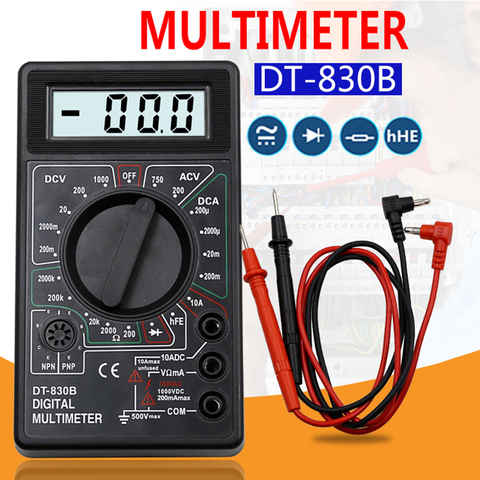 1SET LCD Digital Multimeter AC/DC 750/1000V Digital Mini Multimeter probe For Voltmeter Ammeter Ohm Tester Meter Voltage Current ► Photo 1/6