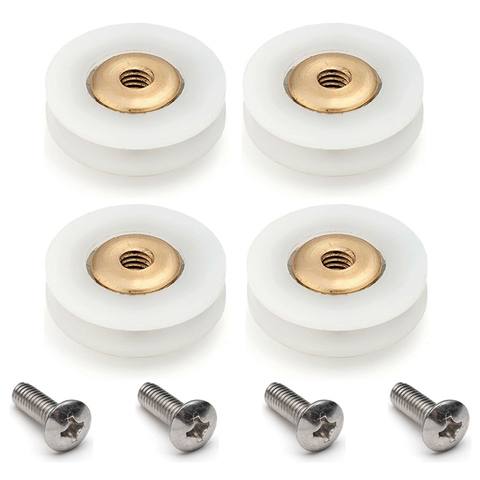 4 x Replacement Shower Door ROLLERS/Runners/Wheels V Grooved 19mm Diameter ► Photo 1/5