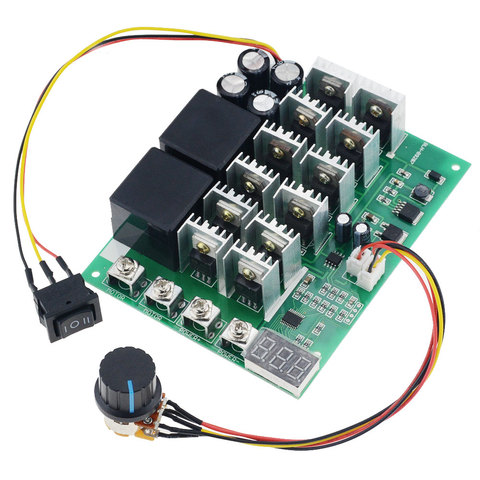 1PCS DC 10-55V 12V 24V 36V 100A Motor Speed Controller  Reverse Control Switch With LED Display Digital Scale Tachometer ► Photo 1/6