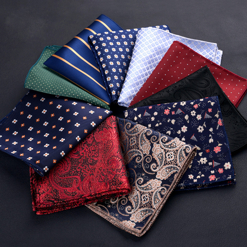 mens hankerchief suit pocket handkerchiefs green black silk pocket square paisley polka dot ► Photo 1/6