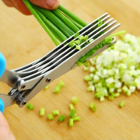 19cm Minced 5 Layers Multifunctional Kitchen scissor Shredded Chopped Scallion Cutter Herb Laver Spices Cook Tool cut ► Photo 1/5