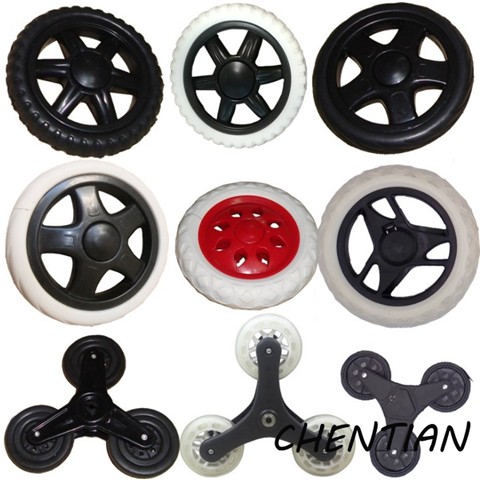 uxcell 2pcs Shopping Cart Wheels Trolley Caster Replacement 6.5 Inch Dia Rubber Foaming Light Blue Pink Brown Red Blue ► Photo 1/6