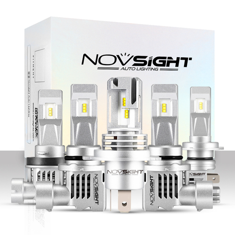 NOVSIGHT 55W 12000LM Car LED Headlight H4 Hi Lo Beam H7 H1 H3 H11 HB3/9005 HB4/9006 Car LED Light Bulbs 6000K White Headlamp Kit ► Photo 1/6