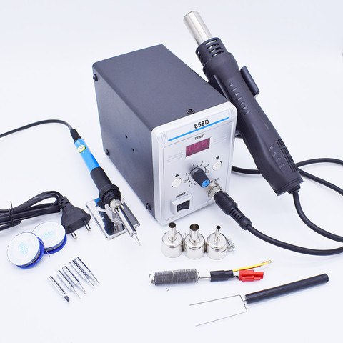 700W 858D Soldering Station LED Digital desoldering station SMD Rework Solder Station Hot Air Gun + 60W Solder Iron ► Photo 1/6