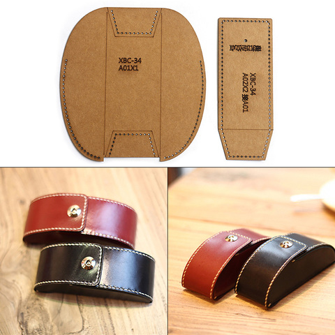 1Set DIY Kraft Paper Template New Fashion Cute Glasses Case Sunglasses Storage Box Leather Craft Pattern DIY Stencil Sewing ► Photo 1/6