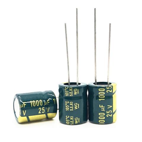 20pcs/lot high frequency low impedance 25v 1000uf 8*16MM aluminum electrolytic capacitor 1000uf 25v 25V1000uf 20% ► Photo 1/3