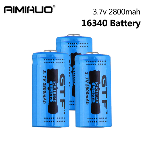 2-20pcs 16340 3.7v 2800mah CR123A Rechargeable Lithium Battery ICR16340 16340 Battery Replacement For LED Flashlight Headlamp ► Photo 1/6