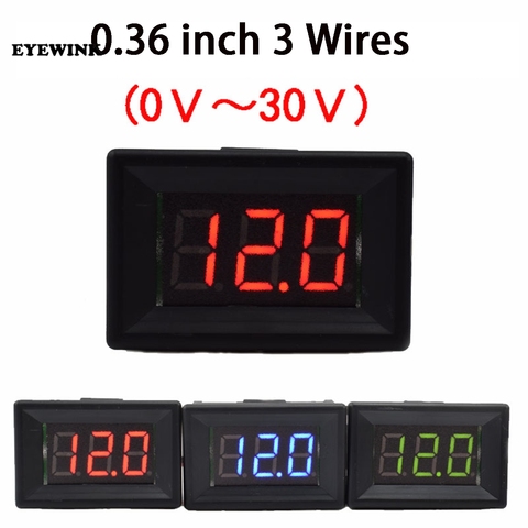 0.36 inch DC 0-30V LED Mini Digital Voltmeter Blue/red/green LED Display Volt Meter Gauge Voltage Panel Meter 3 wires ► Photo 1/5