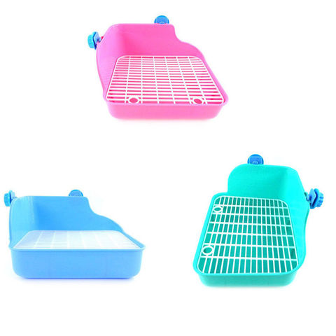 Rectangle Animal Pet Cat Rat Rabbit Pee Potty Trainer Litter Tray Toilet Corner ► Photo 1/6