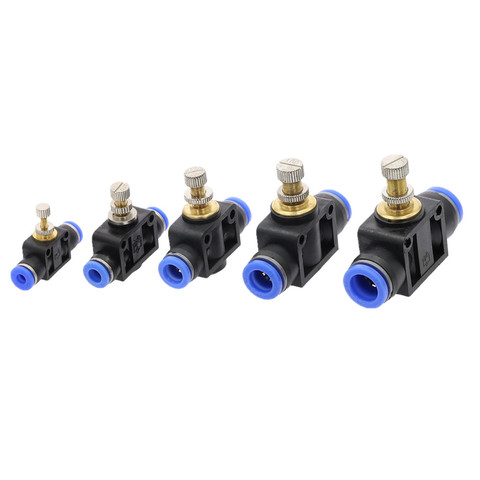 1pcs throttle valve SA 4mm 6mm 8mm 10mm 12mm Tube Air Flow Speed Control Crane Valve Tube Water Hose Pneumatic Push In Fittings ► Photo 1/6