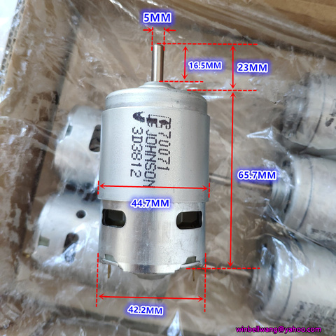 Diameter 42m original JOHNSON 775 DC motor DC12V~18V rs-775 high speed elctric drill motor with cooling fan ~ ► Photo 1/6