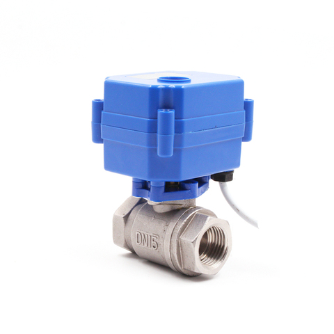 CWX-15N electric stainless steel ball valve motorized ball valve NPT BSP water valve  DN15 DN20 DN25 DC5V 12V AC24V DC24v AC220v ► Photo 1/6