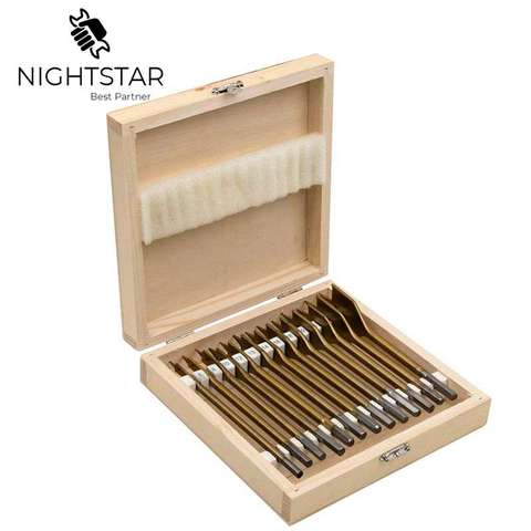 13pcs Flat Spade Drill Bits Set Titanium Coating Wood Boring Bit 1/4