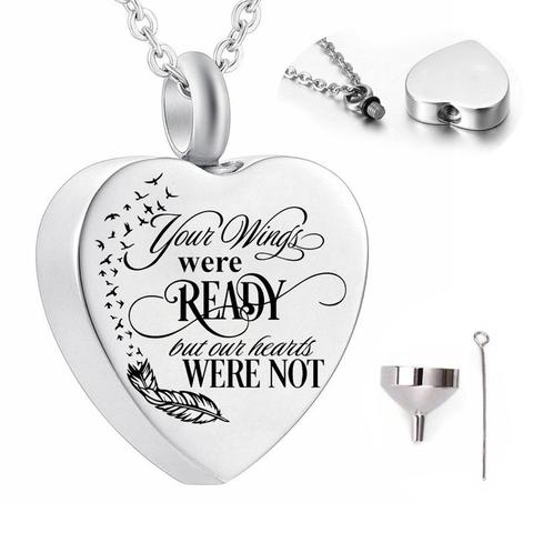 Heart Cremation Urn Necklace for Ashes Urn Jewelry Memorial Pendant with Fill Kit and Gift Velvet Bag ► Photo 1/6