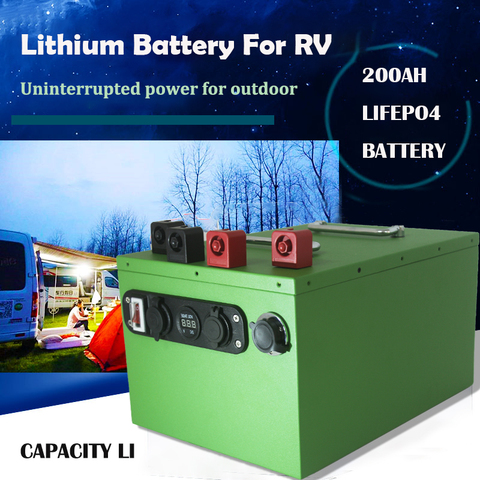 Lifepo4 Lithium Iron Phosphate 12v 200Ah Battery For Solar Wind Energy Fishing Boat EV RV UPS AGV Yacht ► Photo 1/5