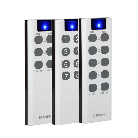 KTNNKG 200M 433Mhz universal wireless remote control, 1/2/4/6/8/10 buttons, wall-mounted, can control 7-36V, 90-250V receiver. ► Photo 1/6