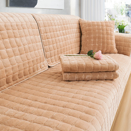 Winter Plush sofa cushion, four seasons anti slip fabric, all inclusive blanket, full cover cushion, household general type. ► Photo 1/6