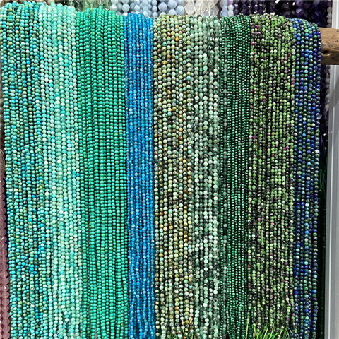 Wholesale 2mm 3mm Natural Stone Quartz Beads Round Green Turquoises Moonstone Malachite Amazonite Loose Beads for Jewelry Making ► Photo 1/6