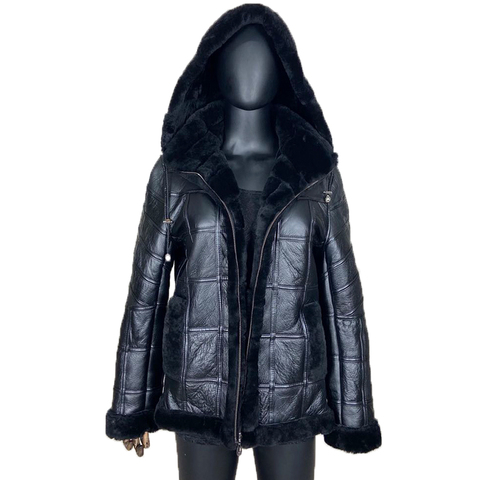 Sheepskin coat for women Real Leather Jacket Women Winter Casual Warm Hooded Coat  women's winter sheepskin coat ► Photo 1/6