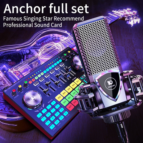 Network K Song Anchor Professional Pci External USB Live Sound Card Studio Record Audio Interface For Pc and Cell Phone Mobile ► Photo 1/6