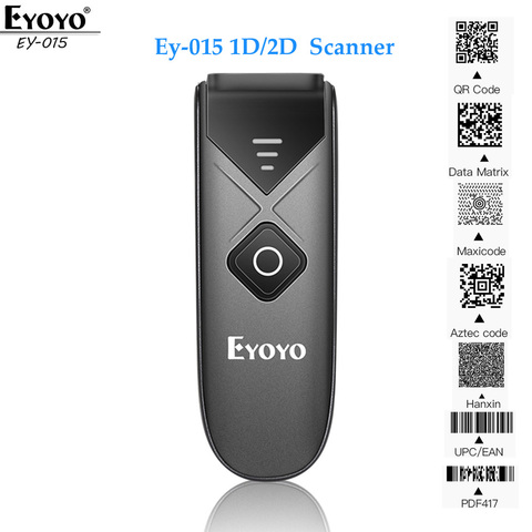 Eyoyo EY-015 Mini Barcode Scanner USB Wired 2.4G Wireless 1D 2D QR PDF417 Bar code for iPad iPhone Android Tablets PC ► Photo 1/6