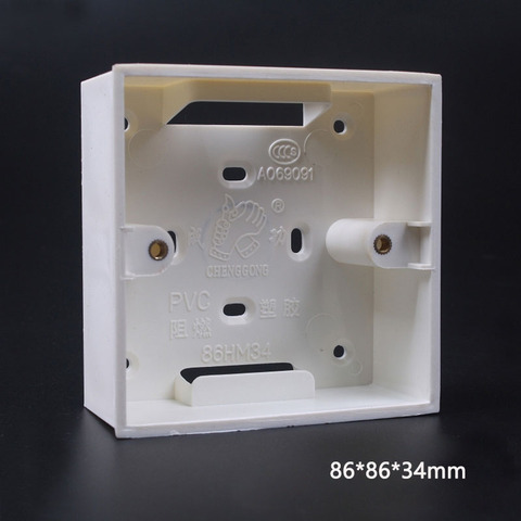 Home Improvement Type 86 Wall Mounted Universal Bottom Box White Switch Socket Junction Box 86*86*34mm ► Photo 1/6