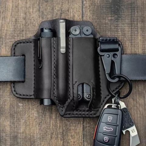 On salling! Men Multitool Sheath EDC Pocket Organizer with Key Holder for Belt and Flashlight Sheath Multitool Pouch for Camping ► Photo 1/5