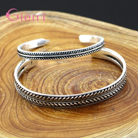 New Vintage Silver Men Women Cuff Bracelet Bangles Viking Indian Jewelry Party Gifts Ethnic Opening Bracelets Wholesale ► Photo 1/5