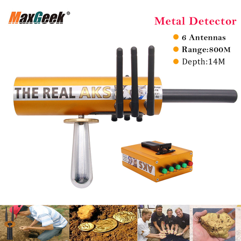 Maxgeek The Real AKS Long Range Professional Metal Detector 6 Antennas Underground Gold Detector Search Range 1200M Depth 14M ► Photo 1/6