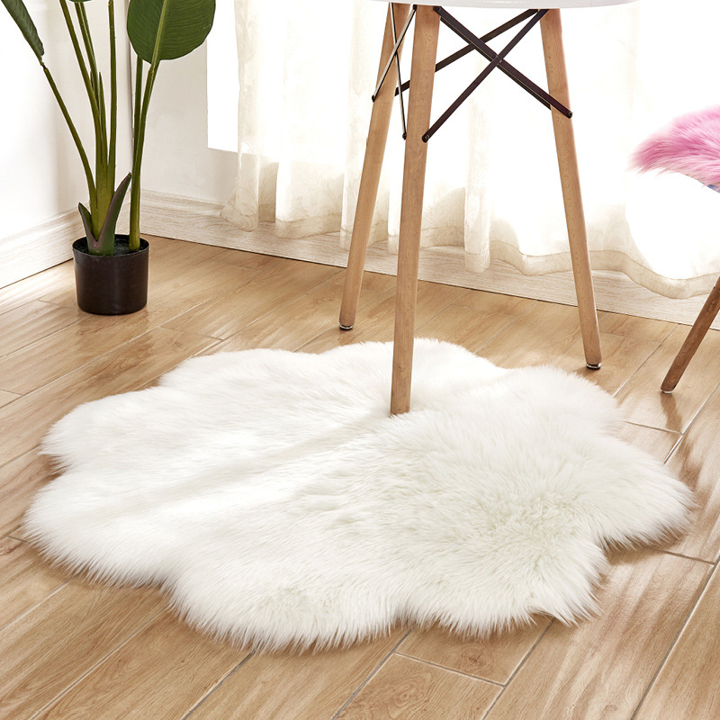 White Fluffy Floor Rug, White Fluffy Bedroom Rugs