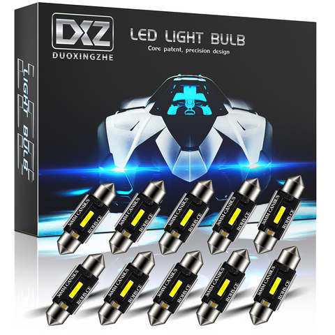 DXZ 10Pcs C5W C10W LED Bulbs Canbus Festoon-31MM 36MM 39MM 41MM CSP 1860 NO ERROR Car Interior Dome Light Reading Light 12V/24V ► Photo 1/6