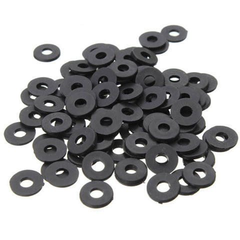 Promotion! M3 x 6mm x 1mm Nylon Flat Insulating Washers Gaskets Spacers Black 200PCS ► Photo 1/6
