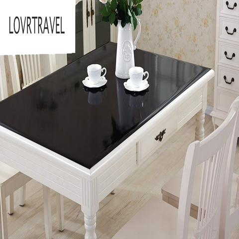 Black PVC Tablecloth  D' waterproof Soft Glass Tablecloth Solid Color Waterproof Oil 1.0mm matte Home Decoration Table Cloth2022 ► Photo 1/6