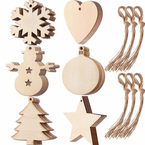 10PCS Blank Wood Discs Bulk with Holes for Crafts Centerpieces Unfinished Wooden Christmas Cutouts Ornaments To Paint ► Photo 1/6